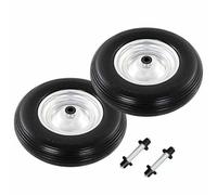 vidaXL 2x Ruote per Carriola con Asse PU Solido 4.00-8 390 mm Ricambi Rimorchi