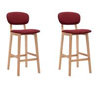 vidaXL 2X Sedie da Bar Sedie per Bancone Sgabelli per Pub Sedili Seggiole Sedie Alte Arredo per Bar Mobili Arredamento Rosso Vino in Tessuto