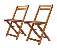 vidaXL 2X Sedie da Bistrò 40x51x80 cm Seggiole Bar Cuscini Sedie da Pranzo Patio Terrazzo Arredamento Arredi per Esterni Legno Massello di Acacia