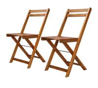 vidaXL 2X Sedie da Bistrò 40x51x80 cm Seggiole Bar Cuscini Sedie da Pranzo Patio Terrazzo Arredamento Arredi per Esterni Legno Massello di Acacia
