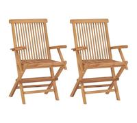 AX 2 Sedie Pieghevoli Legno Massello Teak Balcone Semplice 55x60x89cm News 41999