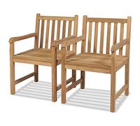 Sedie da esterno 2 pz in legno massello di teak