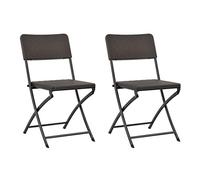 vidaXL Sedia pieghevole da giardino in HDPE marrone effetto rattan, Patio Terrazza