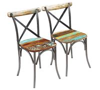 vidaXL 2x Sedie da Pranzo in Legno Massello 51x52x84cm Cucina Salotto Seggiole