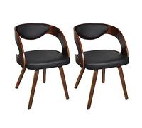 vidaXL 2X Sedie da Pranzo in Similpelle e Legno Marroni Curve Moderne Seggiole