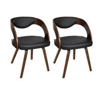vidaXL 2X Sedie da Pranzo in Similpelle e Legno Marroni Curve Moderne Seggiole
