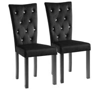 vidaXL 2X Sedie per Sala da Pranzo Velluto Nero Seggiole Sedile Arredo Cucina