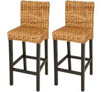 vidaXL Sgabelli da bar e cucina Abaca e rattan marrone con schienale Set da 2