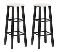vidaXL 2X Sgabelli da Bar Robusti Stile Contemporaneo con 2 Poggiapiedi Comodi Sedie Alte Angolo Cucina Neri in MDF Telaio in Acciaio