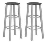 Sgabelli da bar 2 pz argento in mdf