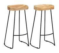 vidaXL Sgabelli da Bar Gavin 2 pz in Legno Massello di Mango