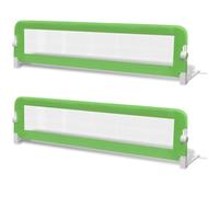 Sponde letto per la sicurezza dei bambini 2 pz verde 150x42 cm