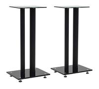 vidaXL 2X Supporti per Altoparlanti Vetro Temperato a Colonna Nero Stand Casse