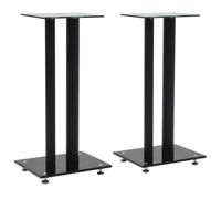 vidaXL 2X Supporti per Altoparlanti Vetro Temperato a Colonna Nero Stand Casse