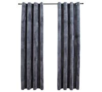 vidaXL 2X Tende Oscuranti con Anelli Classici Eleganti Moderne Tendaggi Casa Rivestimento Finestre Privacy in Metallo e Velluto 140x175cm Antracite