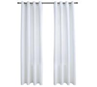 vidaXL 2X Tende Oscuranti con Anelli Classici Eleganti Moderne Tendaggi Casa Rivestimento Finestre Privacy in Metallo Avorio 140x175 cm