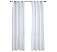 vidaXL 2X Tende Oscuranti con Anelli Classici Eleganti Moderne Tendaggi Casa Rivestimento Finestre Privacy in Metallo Avorio 140x225 cm