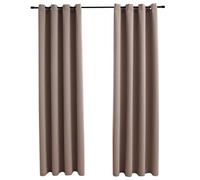 vidaXL 2X Tende Oscuranti con Anelli Classici Eleganti Moderne Tendaggi Casa Rivestimento Finestre Privacy in Metallo Grigio Talpa 140x175 cm