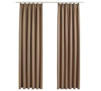 vidaXL 2X Tende Oscuranti con Ganci Classici Eleganti Moderne Tendaggi per la Casa Rivestimento Finestre Privacy in Metallo 140x175cm Grigio Talpa