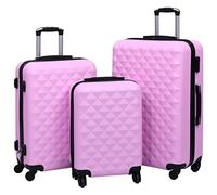 vidaXL Set Valigie Trolley a Custodia Rigida 3 pz Rosa in ABS