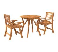 Set da Pranzo per Giardino 3 pz in Legno Massello di Acacia