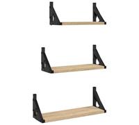 vidaXL Set Mensole Parete 3pz Rovere Sonoma in Legno Multistrato