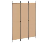 vidaXL Paravento a 3 pannelli Beige 150 x 220 cm Tessuto, Sala, divisore moderno, schermo privacy pieghevole, separatore in tessuto, struttura in ferro, spazio interno