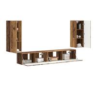 vidaXL 3 pezzi in legno di recupero, decorazione moderna, centro di intrattenimento, soggiorno, mobili pratici, unità di stoccaggio, supporto multimediale, scaffali funzionali