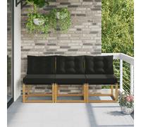vidaXL Divano intermedio da esterno, 3 pezzi, mobili da balcone, stile moderno, in legno di acacia, ideale per rilassarsi in giardino