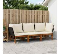 vidaXL 3 pz Legno massiccio di acacia e corda Naturale