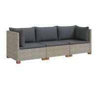 vidaXL 3 pz Set Lounge in Rattan con Cuscini GENDT Rattan naturale