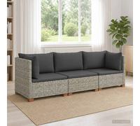 vidaXL 3 pz Set Lounge in Rattan con Cuscini GENDT Rattan naturale