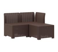 vidaXL 3-zits Tuinbank in Rattan Look PP Bruin