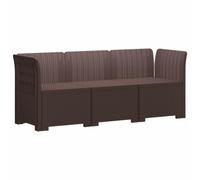 Divano da Giardino a 3 Posti in Aspetto Rattan PP Marrone