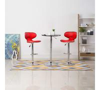 vidaXL 323645 Bar Stools 2 pcs Red Faux Leather