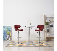 vidaXL 323649 Bar Stools 2 pcs Wine Red Faux Leather
