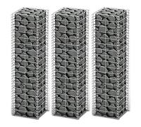 vidaXL 3X Gabbione Filo Zincato 25x25x100 cm Set Parete Recinzione Protezione