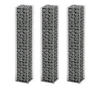 vidaXL 3X Gabbione Filo Zincato 25x25x150 cm Set Parete Recinzione Protezione