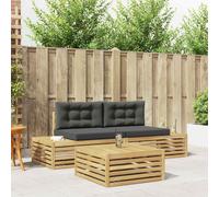 vidaXL 3 Pezzo Set di divani da esterno Poliestere Bianco, Divano moderno da giardino, set di mobili sezionali, relax in terrazza, comfort in esterno