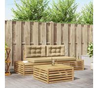 vidaXL 3 Pezzo Set di divani da esterno Poliestere Bianco, Divano moderno da giardino, set di mobili sezionali, relax in terrazza, comfort in esterno
