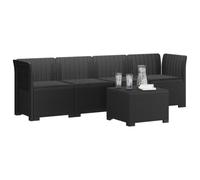 vidaXL 4-Persoons Tuin Sofa met Kussens Rieten Look PP Antraciet