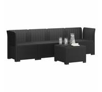 Divano da Giardino a 4 Posti in Stile Rattan PP Antracite