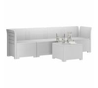 vidaXL Divano da Giardino a 4 Posti in Stile Rattan PP Bianco
