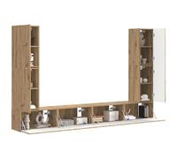 vidaXL 4 pezzi di rovere Artisan, mobili moderni, set di intrattenimento, ripiani sottili, scaffali salvaspazio, set modulare per soggiorno