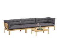 vidaXL 4 pezzi giardino pallet divano unità in legno massello acacacia, giardino e terrazza, divano esterno rustico, resistente alle intemperie, mobili in legno di acacia, mobili da terrazza
