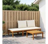 vidaXL 4 pz Legno massiccio di acacia e corda Naturale