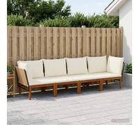 vidaXL 4 pz Legno massiccio di acacia e corda Naturale