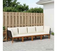 vidaXL 4 pz Legno massiccio di acacia e corda Naturale