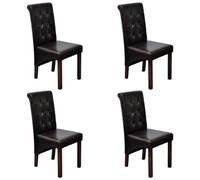 vidaXL Sedie da Pranzo e Soggiorno pelle sintetica, (SET da 4) Marrone