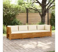 vidaXL 4 pz Set di divani da esterno Legno di Acacia Massello Marrone